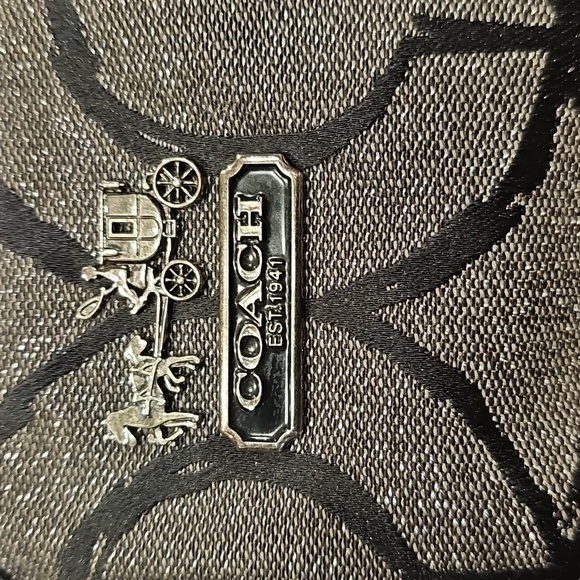 Coach 2010 Grey Fabric and Sequins Madison Op Art Sophia Satchel EUC w/Dustbag - Picture 5 of 16